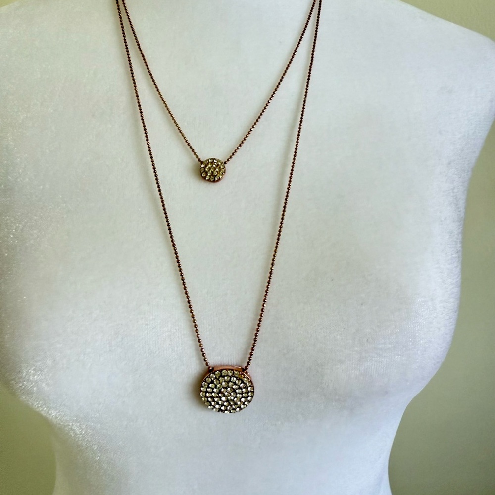 Marlyn Schiff Elegant Rose Gold Double Necklace